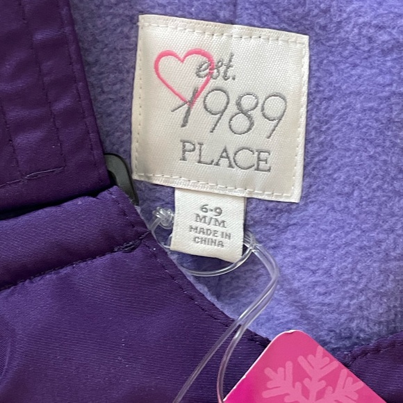 The Children’s Place Est. 1989 Place Purple Ski overalls  6-9 months NWT - Picture 3 of 7